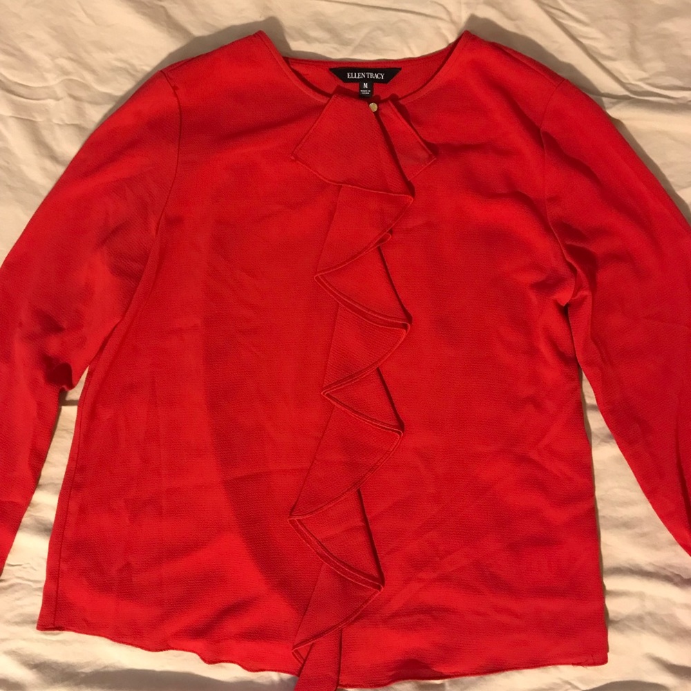 Ruffle red blouse